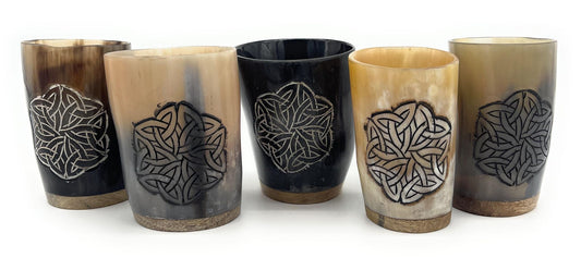 Sanctuary Traders Viking Horn Shot Glasses | Nordic Cup | Genuine Ox Horn | 3-4oz Shot Glasses