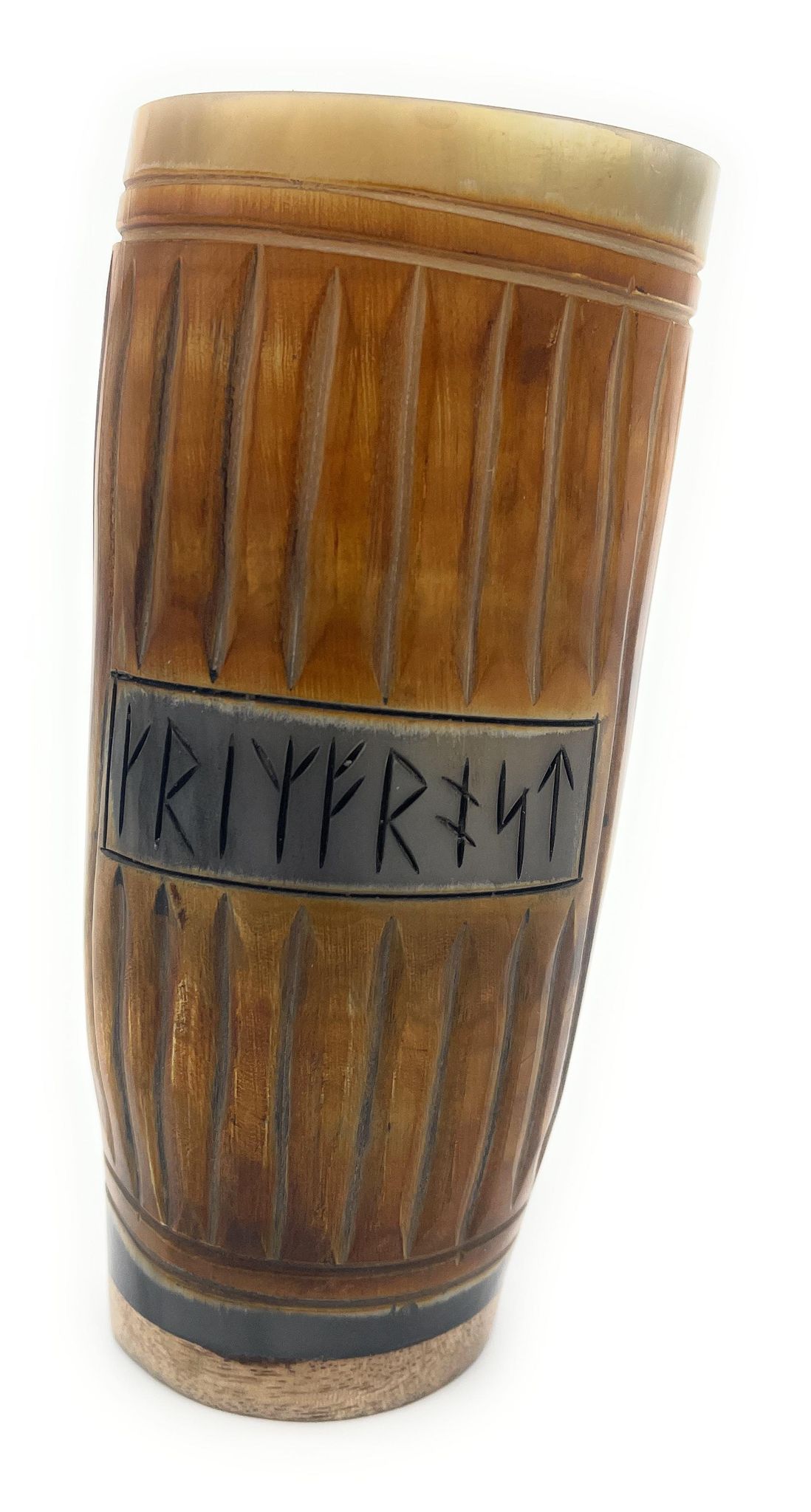 Sanctuary Traders Viking Horn Drinking Cup | Beer Stein | Nordic Cup | Genuine Ox Horn | 10-14oz Cup - 1 piece set