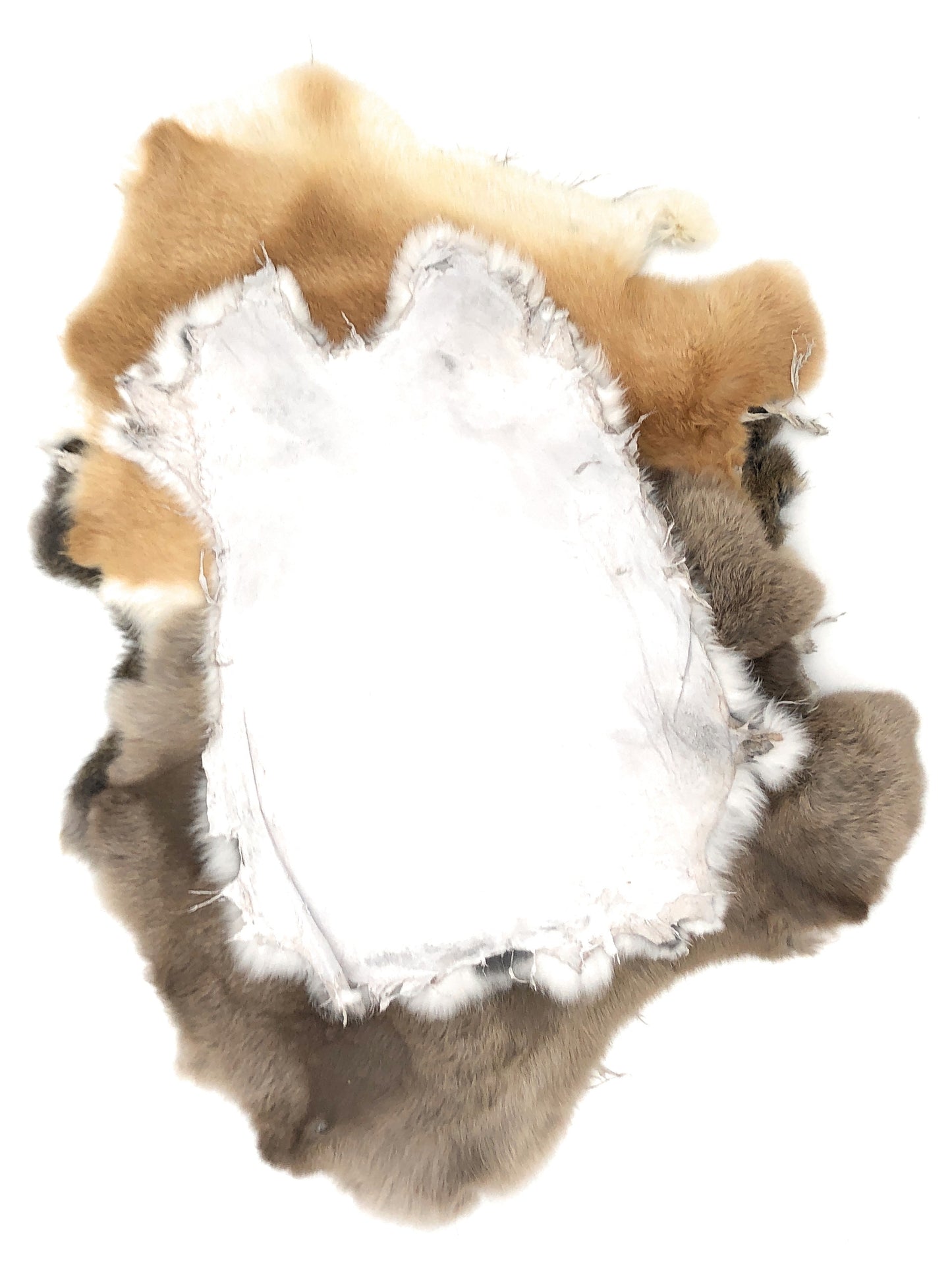 Assorted Natural Rabbit Fur Pelts- Assorted Craft Grade Rabbit Skins