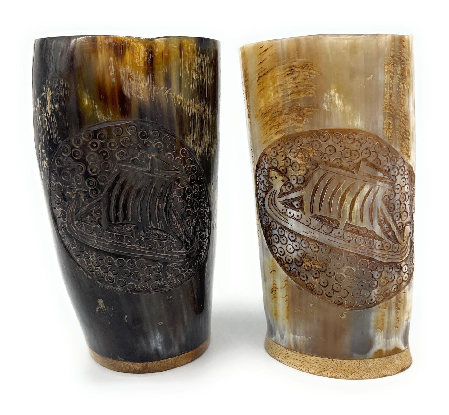 Sanctuary Traders Viking Horn Drinking Cup | Beer Stein | Nordic Cup | Genuine Ox Horn | 10-14oz Cup - 1 piece set