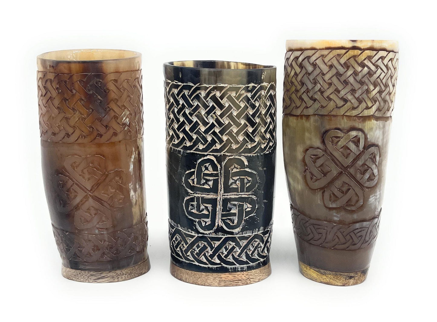 Sanctuary Traders Viking Horn Drinking Cup | Beer Stein | Nordic Cup | Genuine Ox Horn | 10-14oz Cup - 1 piece set