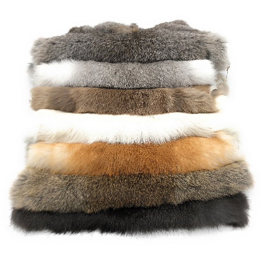*Seconds* Assorted Natural Rabbit Fur Pelts - Craft Grade Rabbit Skins
