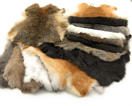 1 Pcs Natural Color Rabbit Fur Pelts - Craft Grade Assorted!