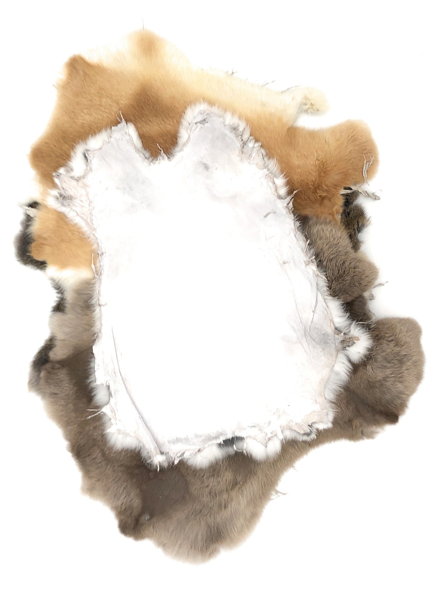 1 Pcs Natural Color Rabbit Fur Pelts - Craft Grade Assorted